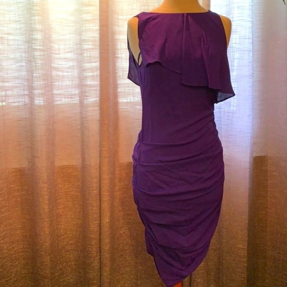[EUC] BCBGMAXAZRIA 100% Silk Ruched Bodycon Dress